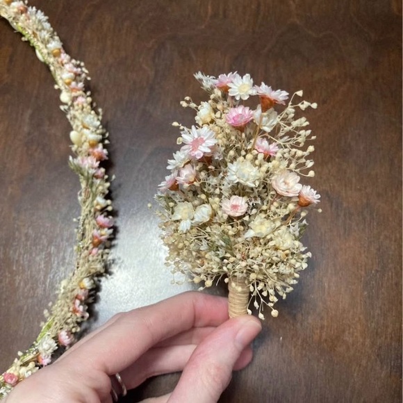 Bridal Flower crown and boutonnière